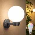 BRILAGI - LED RGBW dimbar utomhusväggarmatur HARBOR 1xE27/12W/230V 2700-6500K IP33 antracit/vit