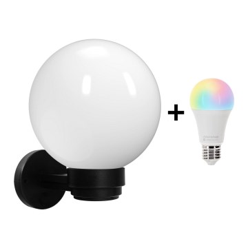 Brilagi - LED RGBW dimbar utomhusväggarmatur HARBOR 1xE27/15W/230V 2700-6500K IP33 svart/vit