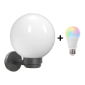 Brilagi - LED RGBW dimbar utomhusväggarmatur HARBOR 1xE27/9W/230V 2700-6500K IP33 antracit/vit