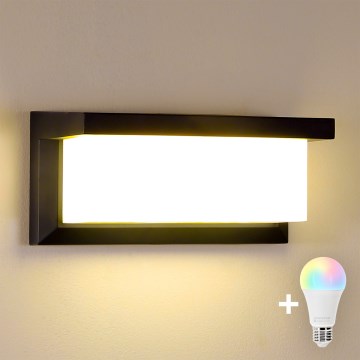 Brilagi - LED RGBW Dimbar utomhusvägglampa BRICKY 1xE27/9W/230V 2700-6500K IP54 svart