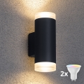 Brilagi - LED RGBW dimbar utomhusvägglampa MATERA 2xGU10/4,8W/230V 3000K IP54 antracit + fjärrkontroll