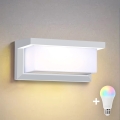 Brilagi - LED RGBW dimbar väggarmatur för utomhusbruk BRICKY 1xE27/9W/230V 2700-6500K IP54 vit