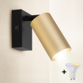 Brilagi - LED RGBW dimbar väggspotlight SELE 1xGU10/4,8W/230V 3000K svart/guld + fjärrkontroll