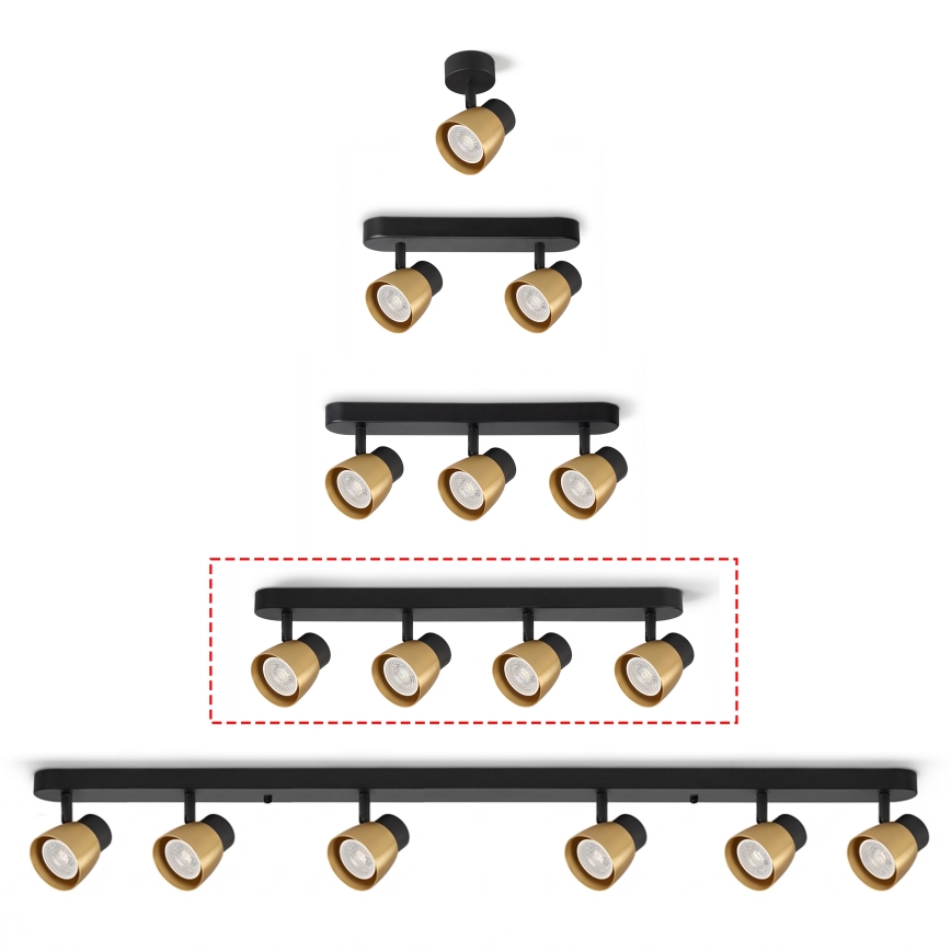 Brilagi - LED RGBW dimbar spotarmatur NUGGET 4xGU10/6W/230V 2700-6500K Wi-Fi svart/guld