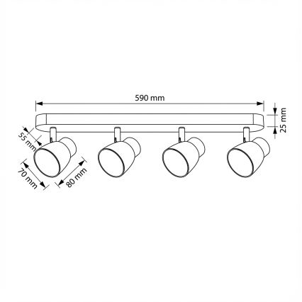 Brilagi - LED RGBW dimbar spotarmatur NUGGET 4xGU10/6W/230V 2700-6500K Wi-Fi svart/guld