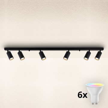 Brilagi - LED RGBW Dimbart spotarmatur SELE MODERN 6xGU10/6,5W/230V 2700-6500K Wi-Fi svart