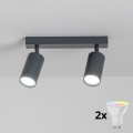 Brilagi - LED RGBW dimbart spotlight SELE 2xGU10/4,8W/230V 3000K antracitgrå + fjärrkontroll