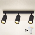 Brilagi - LED RGBW Dimbart spotlight SELE 3xGU10/4,8W/230V 3000K svart + fjärrkontroll
