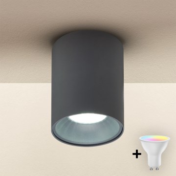 Brilagi - LED RGBW dimbart spotlight TRINE 1xGU10/4,8W/230V 3000K antracit + fjärrkontroll