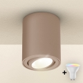 Brilagi - LED RGBW Dimbart spottarmatur MIA 1xGU10/4,8W/230V 3000K 100x80 mm beige + fjärrkontroll