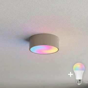 BRILAGI - LED RGBW Dimbart taklampa CLARE 1x E27/12W/230V 2700–6500K Ø 20 cm beige