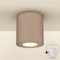 Brilagi - LED RGBW dimmbar badrumsarmatur MIA 1xGU10/4,8W/230V 3000K 84x80 mm beige IP54 + fjärrkontroll