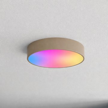 Brilagi - LED RGBW Dimmbar badrumsplafond CLARE 3xE27/9W/230V 2700-6500K Ø 40 cm IP54 Wi‑Fi beige