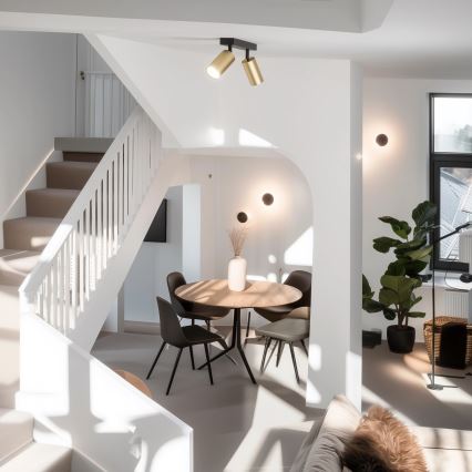 Brilagi - LED RGBW dimbar spot SELE GOLDEN 2xGU10/4,8W/230V 3000K svart/guld + fjärrkontroll
