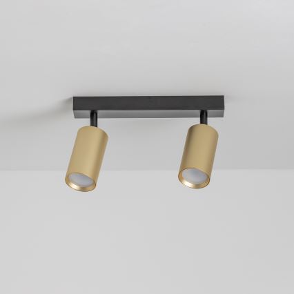 Brilagi - LED RGBW dimbar spot SELE GOLDEN 2xGU10/4,8W/230V 3000K svart/guld + fjärrkontroll