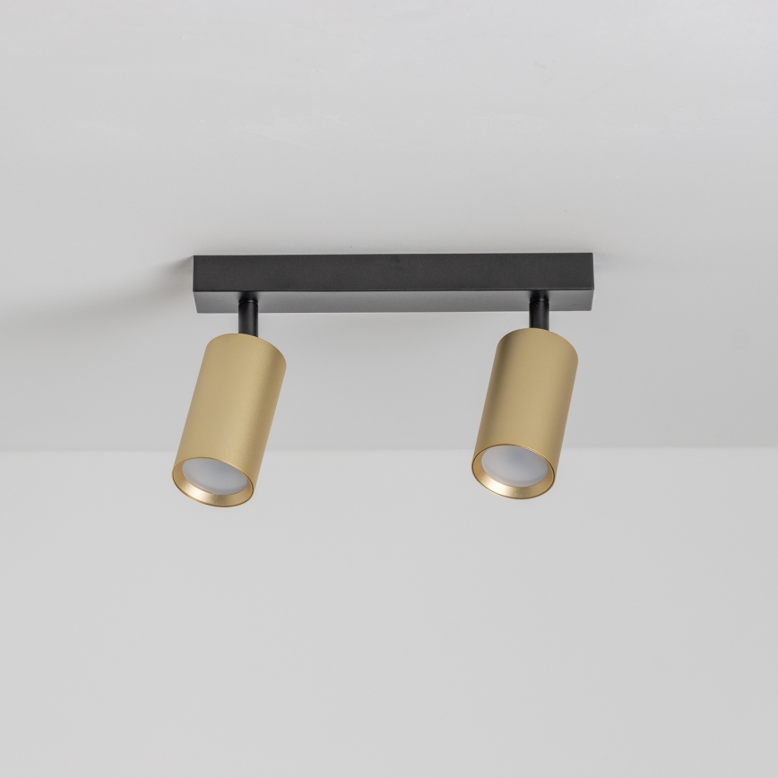 Brilagi - LED RGBW dimbar spot SELE GOLDEN 2xGU10/4,8W/230V 3000K svart/guld + fjärrkontroll