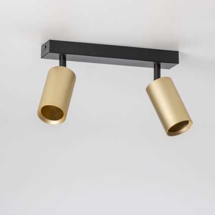 Brilagi - LED RGBW dimbar spot SELE GOLDEN 2xGU10/4,8W/230V 3000K svart/guld + fjärrkontroll