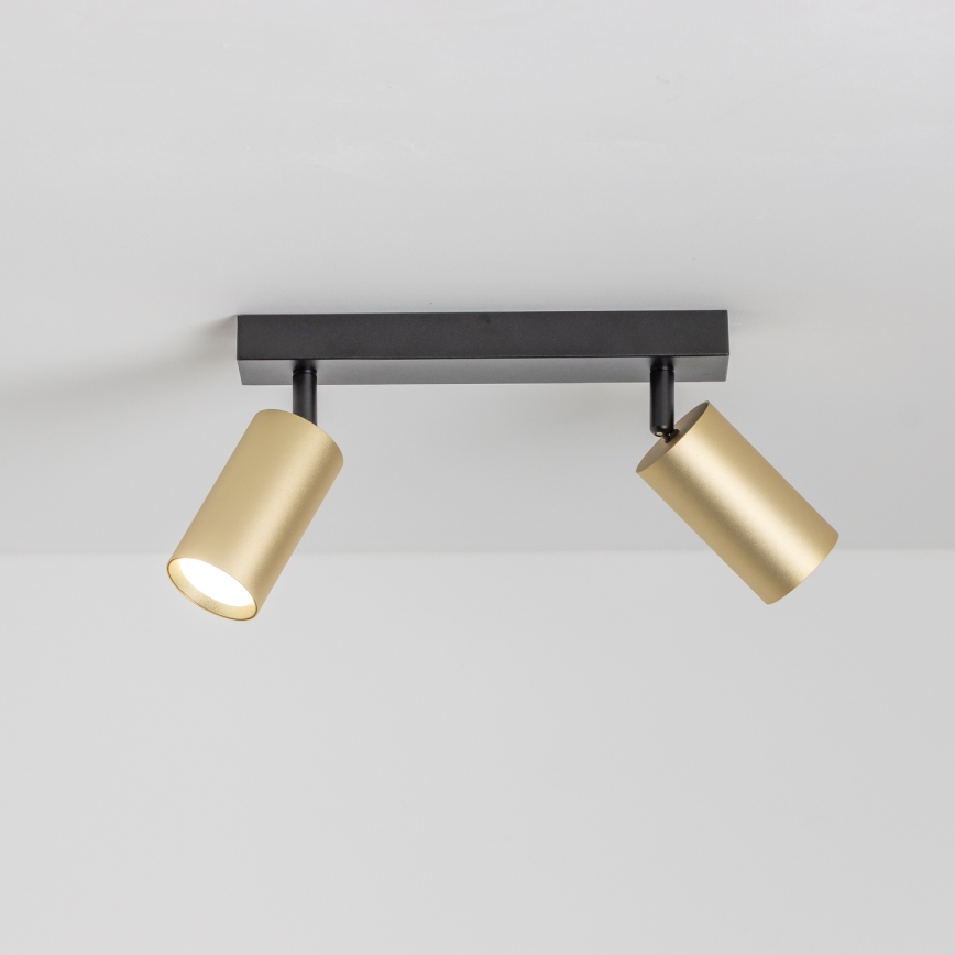 Brilagi - LED RGBW dimbar spot SELE GOLDEN 2xGU10/4,8W/230V 3000K svart/guld + fjärrkontroll