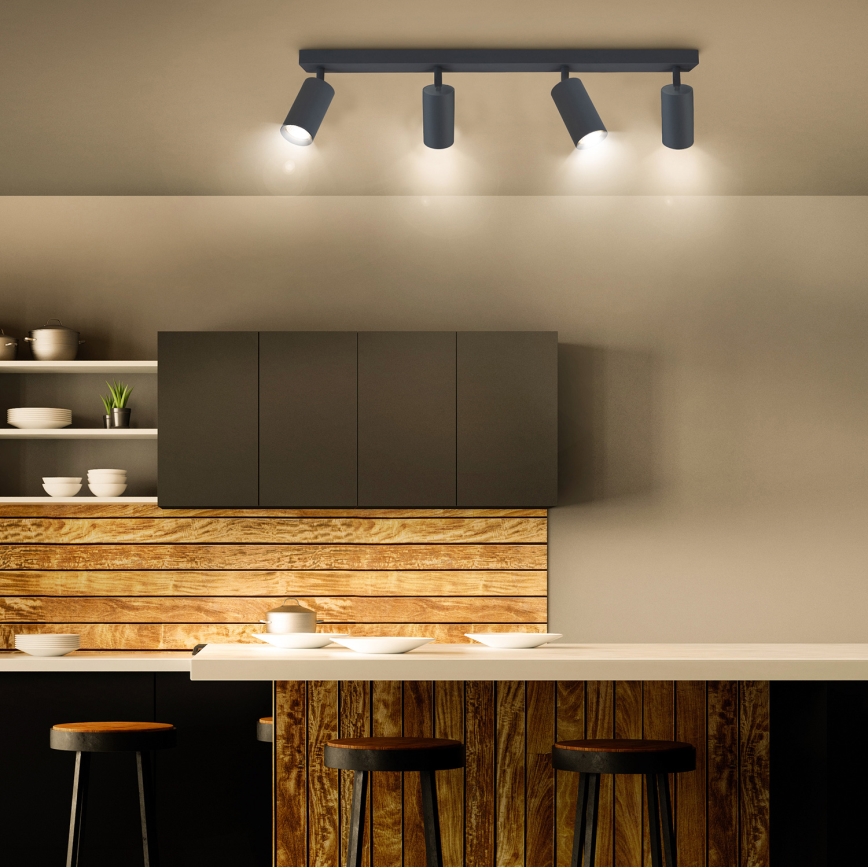Brilagi - Dimbart LED RGBW spotarmatur SELE 4xGU10/4,8W/230V 3000K antracit + fjärrkontroll