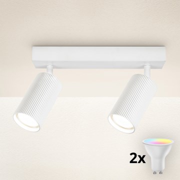 Brilagi - LED RGBW dimmbar spotlight SELE MODERN 2xGU10/4,8W/230V 3000K vit + fjärrkontroll