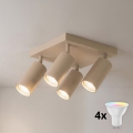 BRILAGI - LED RGBW dimmbar spotlight SELE SQUARE 4xGU10/6,5W/230V 2700-6500K beige