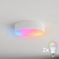 BRILAGI - LED RGBW dimmbar taklampa CLARE 2xE27/12W/230V 2700-6500K Ø 30 cm Wi‑Fi vit