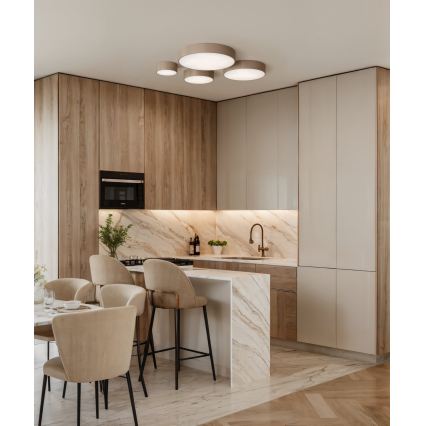 Brilagi - LED RGBW dimmerbar taklampa CLARE 4xE27/9W/230V 2700-6500K Ø 50 cm Wi-Fi beige