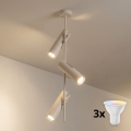 BRILAGI - LED RGBW dimmbar taklampa med stång BRANCH 3xGU10/6,5W/230V 2700-6500K beige