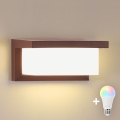 Brilagi - LED RGBW Dimmbar utomhusväggarmatur BRICKY 1xE27/9W/230V 2700-6500K IP54 brun