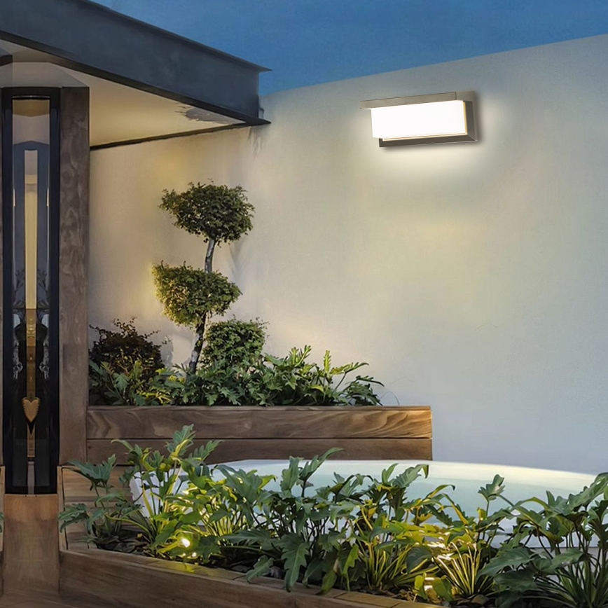 Brilagi - LED RGBW Dimbart utomhusvägglampa BRICKY 1xE27/15W/230V 2700-6500K IP54 grå