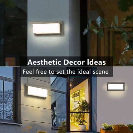 Brilagi - LED RGBW Dimbart utomhusvägglampa BRICKY 1xE27/9W/230V 2700-6500K IP54 grå