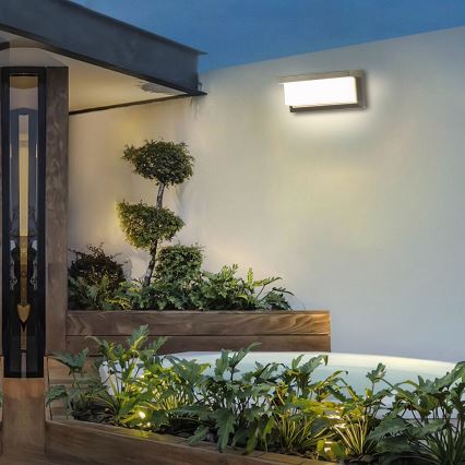 Brilagi - LED RGBW Dimbart utomhusvägglampa BRICKY 1xE27/9W/230V 2700-6500K IP54 grå