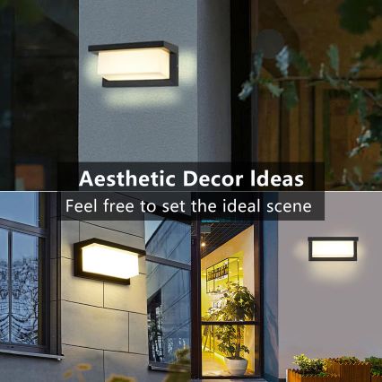 Brilagi - LED RGBW Dimbar utomhusvägglampa BRICKY 1xE27/9W/230V 2700-6500K IP54 svart