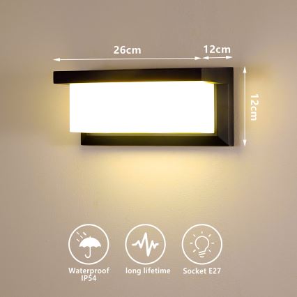 Brilagi - LED RGBW Dimbar utomhusvägglampa BRICKY 1xE27/9W/230V 2700-6500K IP54 svart