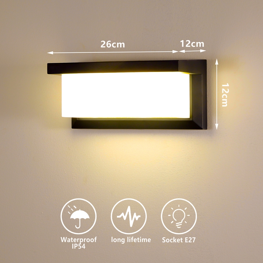 Brilagi - LED RGBW Dimbar utomhusvägglampa BRICKY 1xE27/9W/230V 2700-6500K IP54 svart
