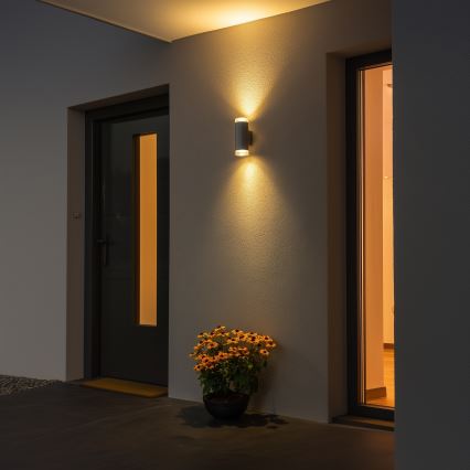 Brilagi - LED RGBW dimbar utomhus väggarmatur MATERA 2xGU10/4,8W/230V 3000K IP54 grå + fjärrkontroll