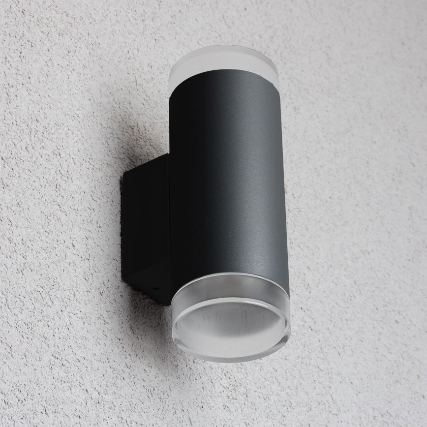 Brilagi - LED RGBW dimmbar utomhus väggarmatur MATERA 2xGU10/4,8W/230V 3000K IP54 svart + fjärrkontroll