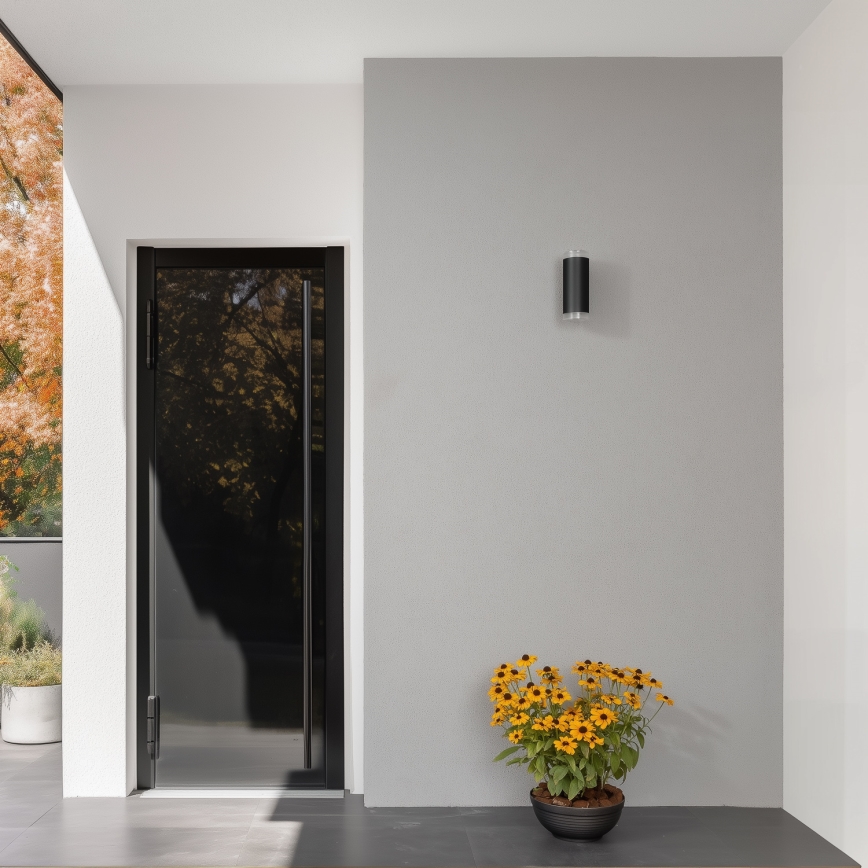 Brilagi - LED RGBW dimmbar utomhus väggarmatur MATERA 2xGU10/4,8W/230V 3000K IP54 svart + fjärrkontroll