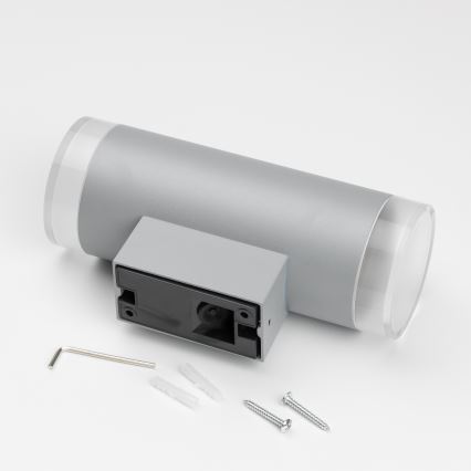 Brilagi - LED RGBW dimbar utomhus väggarmatur MATERA 2xGU10/6W/230V 3000K IP54 grå + fjärrkontroll