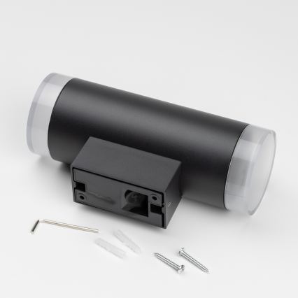 Brilagi - LED RGBW dimmbar utomhus väggarmatur MATERA 2xGU10/6W/230V 3000K IP54 svart + fjärrkontroll