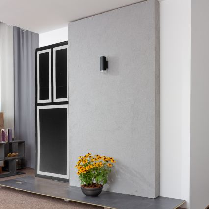 Brilagi - LED RGBW dimmbar utomhus väggarmatur MATERA 2xGU10/6W/230V 3000K IP54 svart + fjärrkontroll