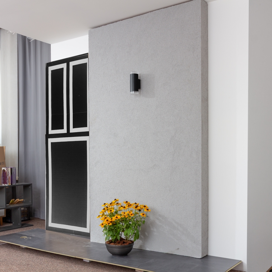 Brilagi - LED RGBW dimmbar utomhus väggarmatur MATERA 2xGU10/6W/230V 3000K IP54 svart + fjärrkontroll