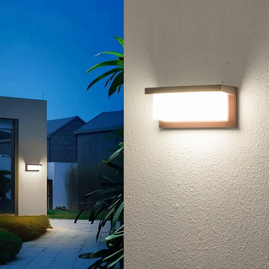 BRILAGI - LED RGBW Dimmbar utomhusväggarmatur BRICKY 1xE27/12W/230V 2700-6500K IP54 brun