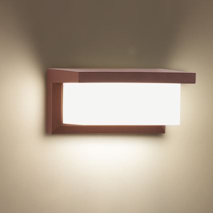 BRILAGI - LED RGBW Dimmbar utomhusväggarmatur BRICKY 1xE27/12W/230V 2700-6500K IP54 brun