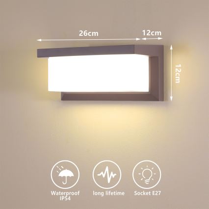 BRILAGI - LED RGBW Dimmbar utomhusväggarmatur BRICKY 1xE27/12W/230V 2700-6500K IP54 brun