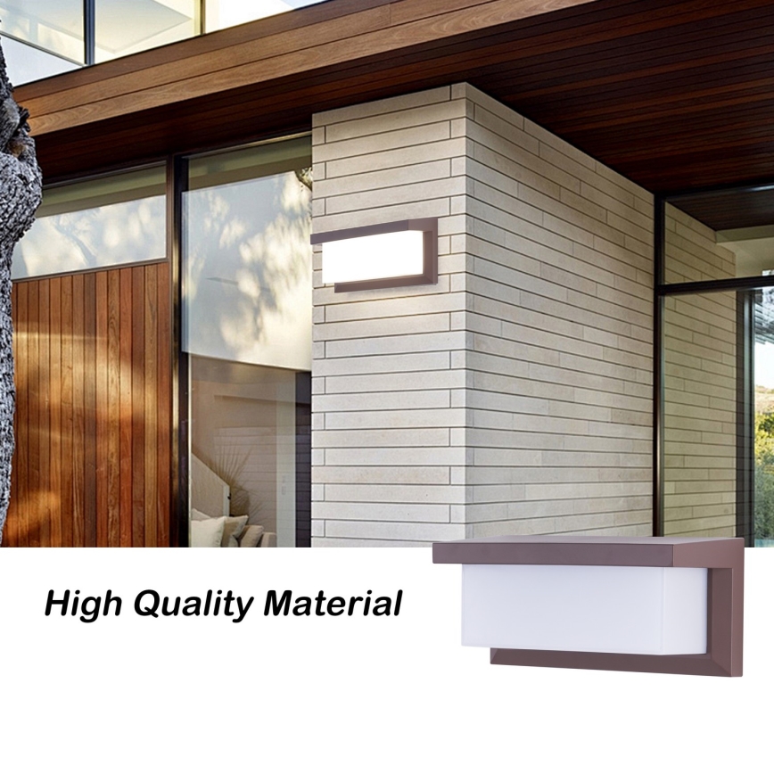 Brilagi - LED RGBW Dimmbar utomhusväggarmatur BRICKY 1xE27/15W/230V 2700-6500K IP54 brun