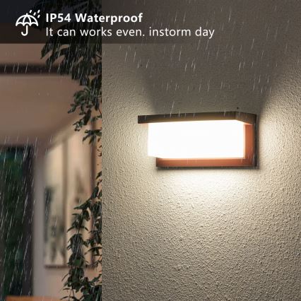 Brilagi - LED RGBW Dimmbar utomhusväggarmatur BRICKY 1xE27/15W/230V 2700-6500K IP54 brun