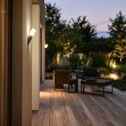 BRILAGI - LED RGBW dimmbar utomhusvägglampa ELIA 1xE27/6,5W/230V 2700-6500K IP44 Wi-Fi antracit