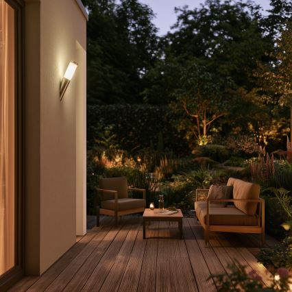BRILAGI - LED RGBW dimbar vägglampa för utomhusbruk ELIA 1xE27/6,5W/230V 2700-6500K IP44 Wi-Fi matt krom