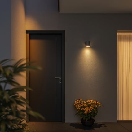 Brilagi - LED RGBW Dimbar utomhusväggarmatur MATERA 1xGU10/4,8W/230V 3000K IP54 grå + fjärrkontroll